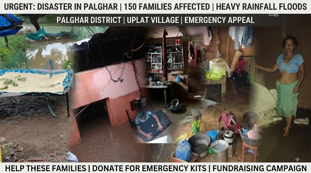 Palghar Flood Relief: Emergency Support for 150 Affected Families